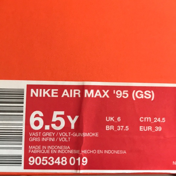 Nike Air Max ‘95 GS Vast Grey k/W AUTHENTIC - Picture 8 of 8